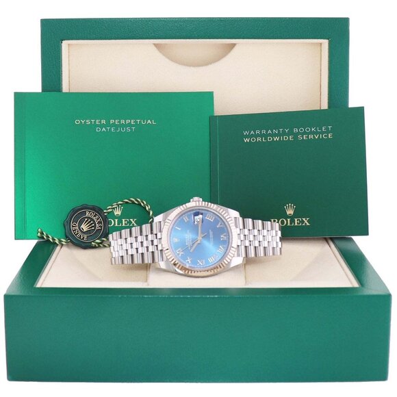 New 2023 Mens Blue Rolex 41mm Dial With Box + hang tag - Picture 7 of 10
